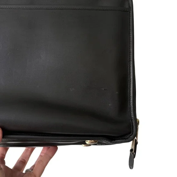Coach Vintage Black Glove Tanned Leather 0537 Laptop Messenger Bag Case Luggage - Picture 9 of 16